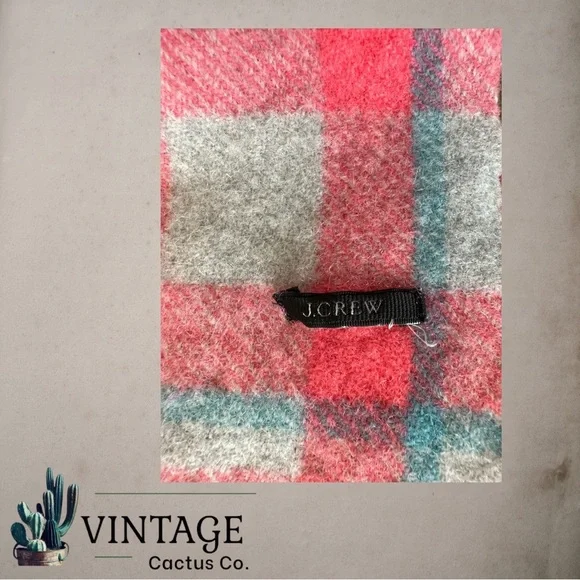 GORGEOUS JCREW PLAID WOOL SCARF w/TASSELS 🧣 - Picture 7 of 8